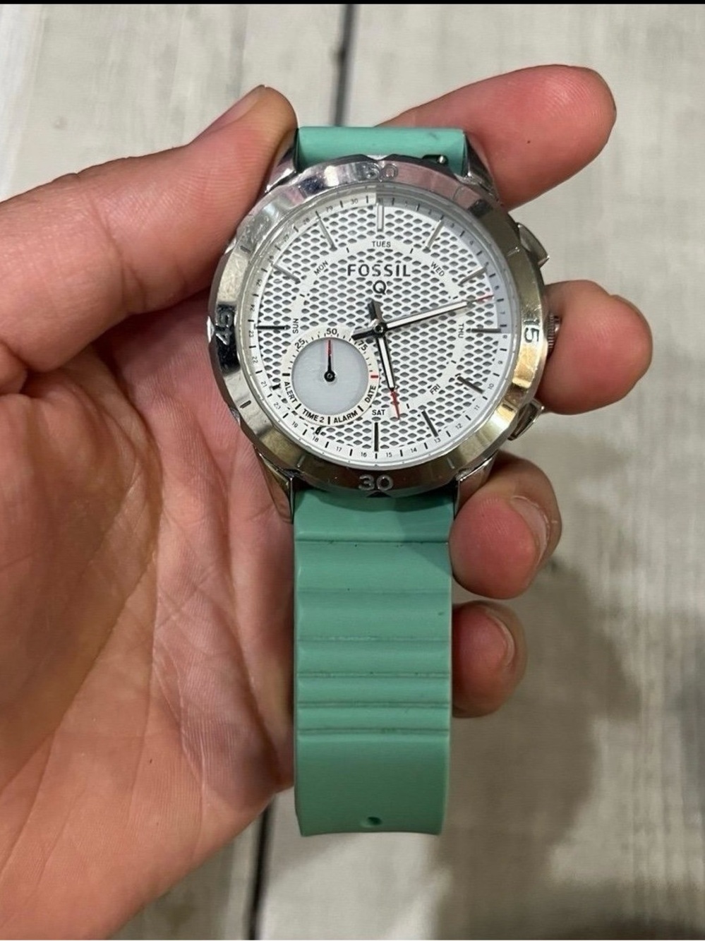 Fossil Q Women's Modern Pursuit Green Silicone Strap watch